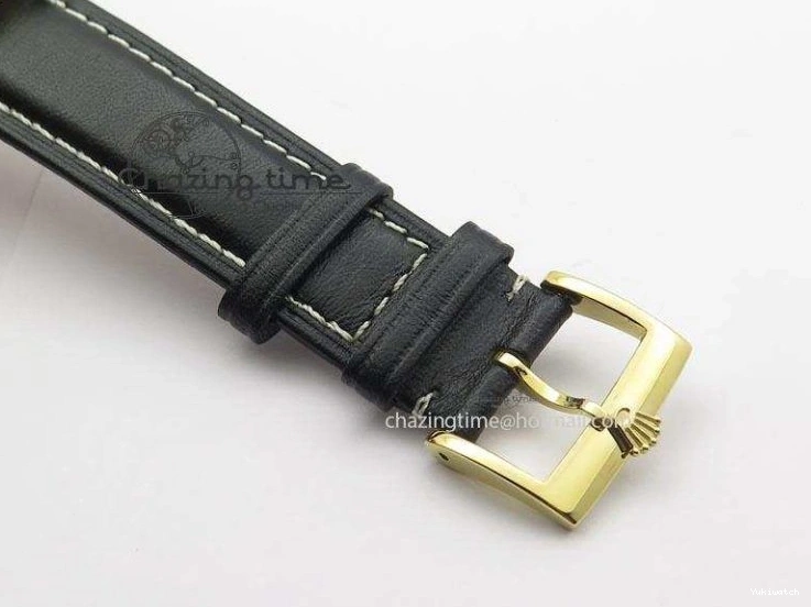 On Strap Black And Dial Numeral Date Leather A2824 Markers YG Cellini Brown Stick 0731